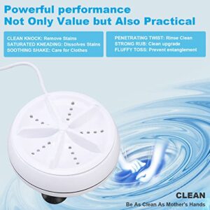 Mini Washing Machine, 3.54in Portable Washing Machine with Suction Cups, 3 in 1 Bubble Cleaning USB Ultrasonic Powered Turbo Washing Machine & Sink Dishwasher for Camping, Travelling, Business Trip