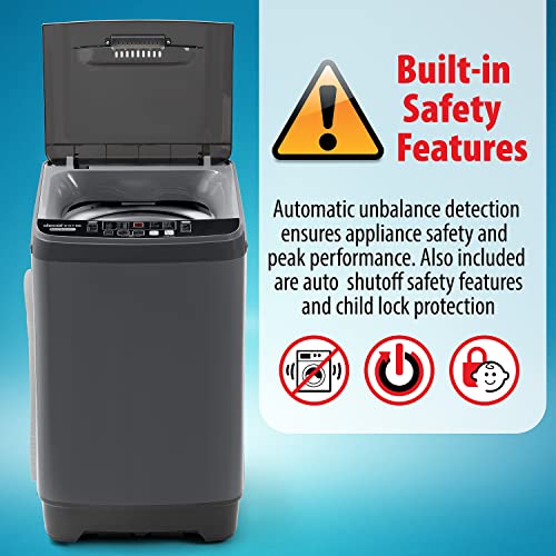 Deco Home Fully Automatic Portable Washing Machine, 1.8 cu. ft, 16lb Capacity, 10 Smart Cleaning Programs, Water Inlet and Drain Pump