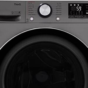 LG WM3555HVA 24 Inch Smart Front Load Washer/Dryer Combo with 2.4 cu.ft. Capacity, 14 Wash Programs, 13 Wash Options, 8 Dry Cycles, TurboWash™, Allergiene™ Cycle, Sanitize Cycle, Steam Refresh,