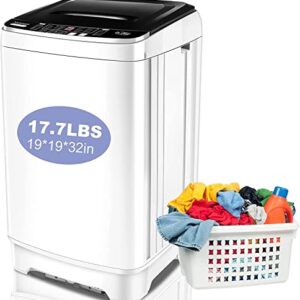 Nictemaw Portable Washing Machine 17.7lbs Capacity Full-Automatic Portable Washer and Dryer Combo with 10 Programs and 8 Water Level Selections 1.9 Cu.ft Compact Washer for Apartments, Home, Dorms, Rv