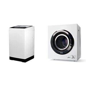 black+decker bpwm16w portable washer, white & bced37 portable dryer, small, 4 modes, load volume 13.2 lbs, white
