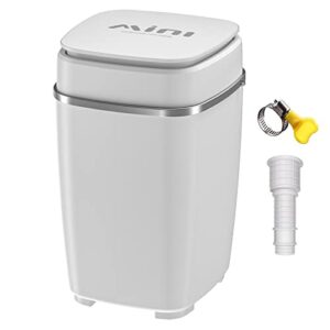 vcj portable washing machine, compact mini washer 8lbs washing capacity, semi-automatic single-tub laundry machines washer with gravity drain for apartments rvs and dorms(without spin basket)