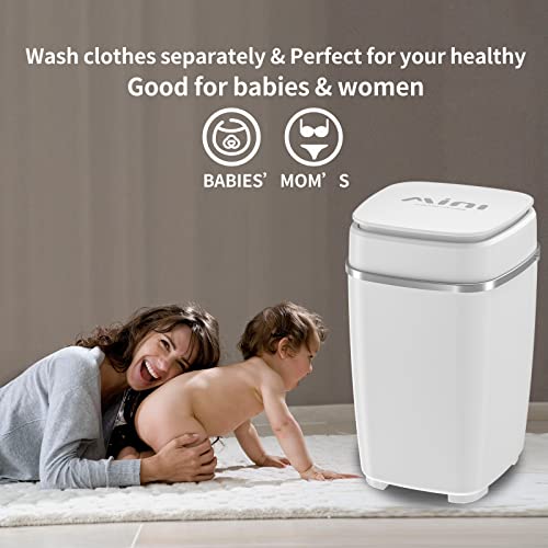 VCJ Portable Washing Machine, Compact Mini Washer 8lbs Washing Capacity, Semi-Automatic Single-tub Laundry Machines Washer with Gravity Drain for Apartments RVs and Dorms(Without spin basket)