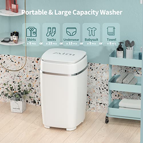 VCJ Portable Washing Machine, Compact Mini Washer 8lbs Washing Capacity, Semi-Automatic Single-tub Laundry Machines Washer with Gravity Drain for Apartments RVs and Dorms(Without spin basket)