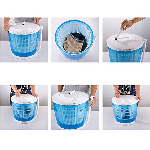 Mini Portable Washing Machine,2 in 1 Manual Non-Electric Washing Machine and Clothes Spin Dryer Mini Traveling Outdoor Washing Machine Compact Washer Spin Dryer(BLUE)