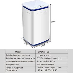 Giantex Portable Washing Machine, Washer and Spinner Combo with Water Heating, 8 Programs 3 Water Levels and Built-In Drain Pump, 2 In 1 Compact Laundry Washer Full Automatic for Apartment Dorm RV