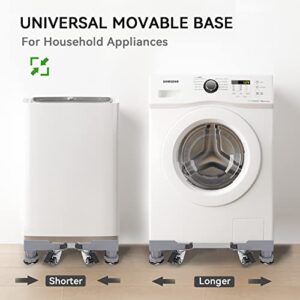 MORITIA Washing Machine Fridge Stand Adjustable Base with 4 Freely Movable Universal Wheels for Washing Machine, Laundry Dryer Washer and Refrigerator by Double Elite