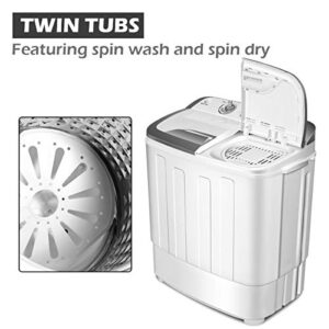 Giantex Washing Machine, Portable Clothes Washing Machines, 13lbs Washer and Spinner Combo, Semi-Automatic Laundry Machine, Compact Twin Tub Mini Washer Machine for Apartment Camping Dorms RV