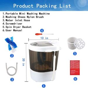 Portable Mini Washing Machine,Semi-Automatic,Three functions of washing shoes washing Clothes Spin-Dry,9.9 lbs Capacity