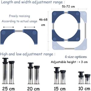 Trolley Washer and Dryer Stands, Multi-Functional Movable Adjustable Base Stand, Pedestal for Washing Machine Stainless-Steel with 12 Foot,20cm