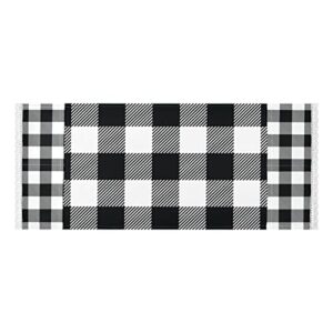 black white plaid laundry machine cover buffalo checkers plaids dryer top covers anti-slip fridge dust cover, roller washing machine top cover load with 4 storage bags