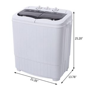 Winado Portable Washing Machine 14.3 Lbs, Compact Mini Washer Machine & Dryer Combo, Small Twin Tub Washer with Spin Cycle for College Rooms, Apartments, Dorms, RV' s