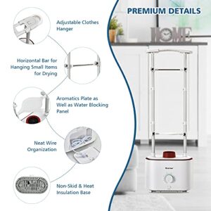 COSTWAY Portable Clothes Dryer, 1050W Multifunctional Clothes Drying & Ironing Machine, with Timer & Hot/Cold Wind, Automatic Garment Dryer & Iron Rack for Shirts/Sweaters/Coats/Jeans