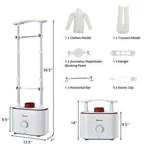 COSTWAY Portable Clothes Dryer, 1050W Multifunctional Clothes Drying & Ironing Machine, with Timer & Hot/Cold Wind, Automatic Garment Dryer & Iron Rack for Shirts/Sweaters/Coats/Jeans