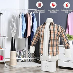 COSTWAY Portable Clothes Dryer, 1050W Multifunctional Clothes Drying & Ironing Machine, with Timer & Hot/Cold Wind, Automatic Garment Dryer & Iron Rack for Shirts/Sweaters/Coats/Jeans