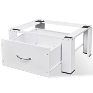 golinpeilo washing machine pedestal base stand with drawer storage stacking kit shelf dryer mini refrigerator cabinet stackable kit utility room, washing room with drawer 24.8″x21.3″x12.2″