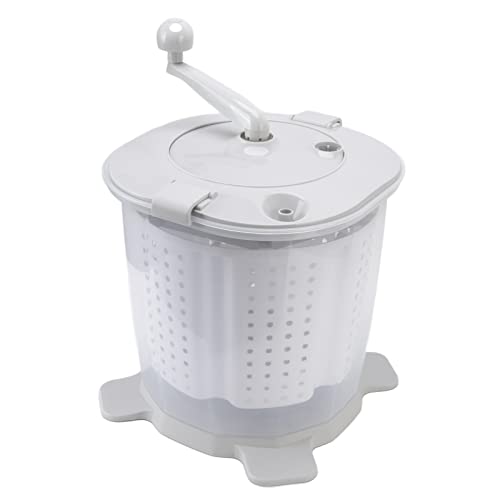 Mini Hand Crank Washing Machine, Portable Manual Clothes Washer and Spin Dryer, Fast Dehydration Small Compact Traveling Outdoor Laundry Machine for Dormitory Apartment Camping Nordic Grey