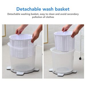 Mini Hand Crank Washing Machine, Portable Manual Clothes Washer and Spin Dryer, Fast Dehydration Small Compact Traveling Outdoor Laundry Machine for Dormitory Apartment Camping Nordic Grey