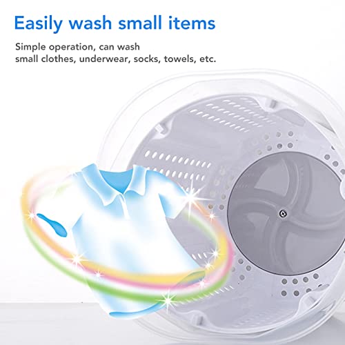 Mini Hand Crank Washing Machine, Portable Manual Clothes Washer and Spin Dryer, Fast Dehydration Small Compact Traveling Outdoor Laundry Machine for Dormitory Apartment Camping Nordic Grey