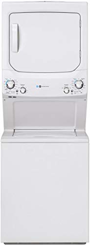 GE GUD27EESNWW 27" Electric Laundry Center with 3.8 cu. ft. Washer Capacity and 5.9 cy. ft. Dryer Capacity in White