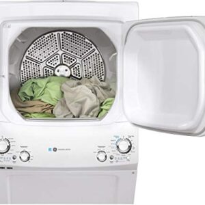 GE GUD27EESNWW 27" Electric Laundry Center with 3.8 cu. ft. Washer Capacity and 5.9 cy. ft. Dryer Capacity in White