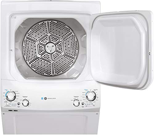 GE GUD27EESNWW 27" Electric Laundry Center with 3.8 cu. ft. Washer Capacity and 5.9 cy. ft. Dryer Capacity in White