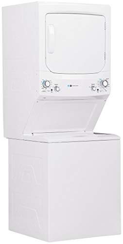 GE GUD27EESNWW 27" Electric Laundry Center with 3.8 cu. ft. Washer Capacity and 5.9 cy. ft. Dryer Capacity in White