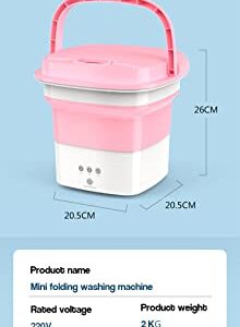 Wana Deco Mini Portable Washing Machine for Travelling, Camping, Apartment, Dorm - Pure Clean Lightweight Collapsible Bucket Baby Clothes, Underwear or Small Items, Foldable Gift (Pink)