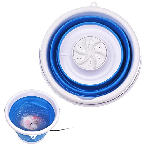 【Upgraded version】10L Mini Washing Machine, USB powered portable foldable ultrasonic turbo washer, Suitable for baby clothes/socks/underwear/bra, home/travel/apartment/dormitory automatic laundry tub