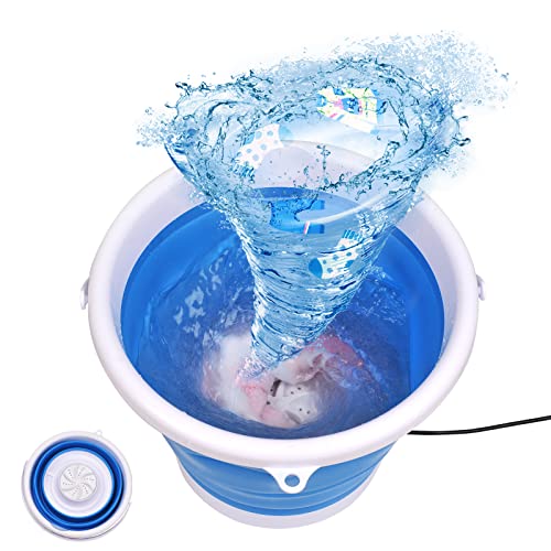 【Upgraded version】10L Portable Mini Washing Machine, Folding Turbo Washing Compact Ultrasonic Turbine Washer Lightweight Travel Laundry Washer USB Powered Camping Apartments Dorms