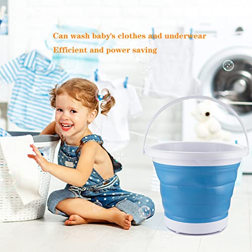 【Upgraded version】10L Portable Mini Washing Machine, Folding Turbo Washing Compact Ultrasonic Turbine Washer Lightweight Travel Laundry Washer USB Powered Camping Apartments Dorms