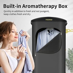 Fieemoo Portable Dryer, Electric Foldable Clothes Dryer with 3 Drying Mode & Intelligent Timer, 110V 1350W Standing Garment Steamer for Clothes with Aroma Function, Fast Drying & Low Noise for Apartments RVs Travel