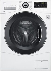 lg wm3488hw 24″ washer/dryer combo with 2.3 cu. ft. capacity, stainless steel drum in white