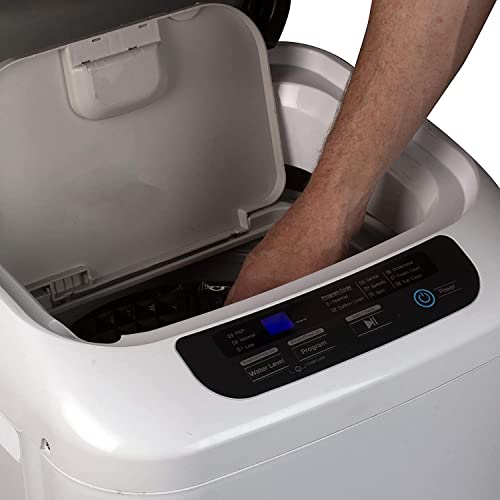 BLACK+DECKER Small Portable Washer, Washing Machine for Household Use, Portable Washer 0.84 Cu. Ft. with 8 Cycles, Transparent Lid & LED Display