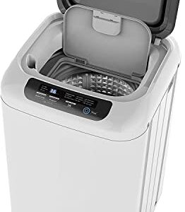 BLACK+DECKER Small Portable Washer, Washing Machine for Household Use, Portable Washer 0.84 Cu. Ft. with 8 Cycles, Transparent Lid & LED Display