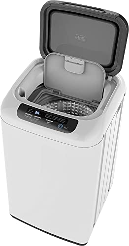 BLACK+DECKER Small Portable Washer, Washing Machine for Household Use, Portable Washer 0.84 Cu. Ft. with 8 Cycles, Transparent Lid & LED Display