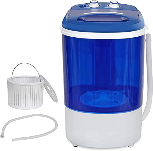 Oteymart Small Portable Washing Machine 5.7lbs Compact Laundry Washer, Single Tub w/Spin Cycle Dryer Basket and Drain Hose for RV, Apartments, Dorms, Kitchen, Blue