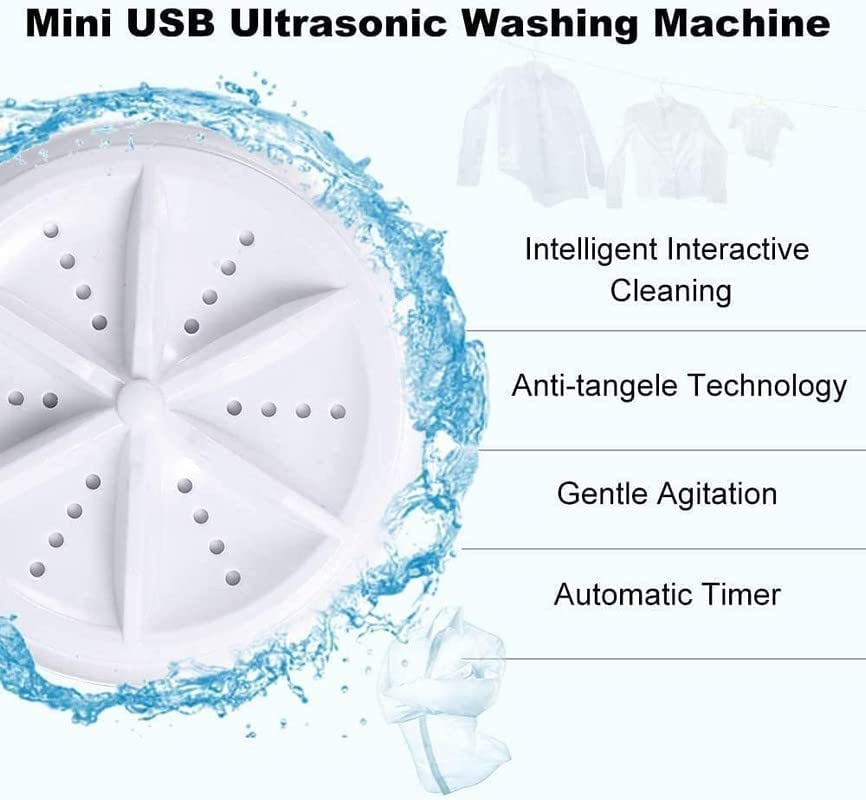 Mini Washing Machine Portable Turbine Washer,Portable Washing Machine with USB and Speed Control for Travel Business Trip or College Rooms (Washer)