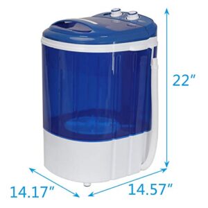 ZenStyle Mini Portable Single Tub Washing Machine - Compact 2-IN-1 Design 5.7lbs Capacity Semi-Automatic Washer with Timer Control Spin Cycle Basket, Translucent Tub