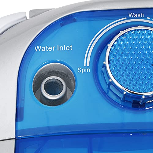 ZenStyle Mini Portable Single Tub Washing Machine - Compact 2-IN-1 Design 5.7lbs Capacity Semi-Automatic Washer with Timer Control Spin Cycle Basket, Translucent Tub