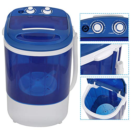 ZenStyle Mini Portable Single Tub Washing Machine - Compact 2-IN-1 Design 5.7lbs Capacity Semi-Automatic Washer with Timer Control Spin Cycle Basket, Translucent Tub