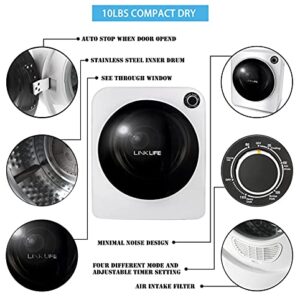 11Lbs 2.6 cu.f Electric Portable Clothes Dryer - LINKLIFE Portable Tumble Clothes Laundry Dryer, Stainless Steel Drum, Mechanical Control