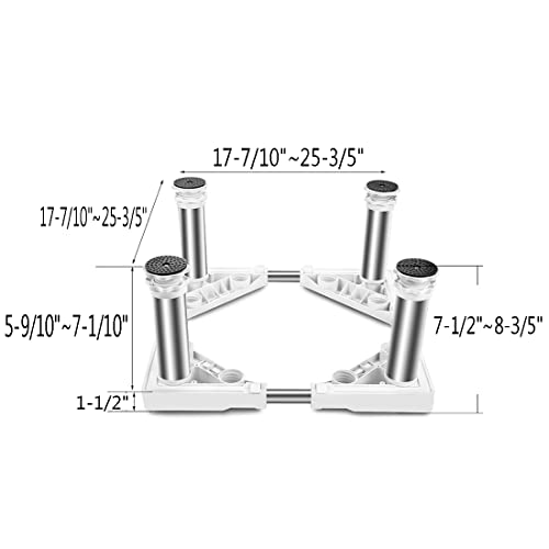 Refrigerator Base Moisture Proof Dishwasher holder stand with Adjustable 4 legs Height 5.9" Air Conditioner Base ice maker High Rack furniture Stainless Steel Base(legs height: 5 ³³/₆₄ inches)