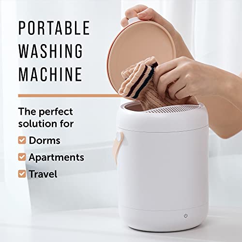 Mini Portable Washing Machine for Small Laundry Loads – Compact Apartment Washing Machine With Quick and Quiet Operation – Convenient Countertop Washing Machine for Your Home – Delicates Washer (White)