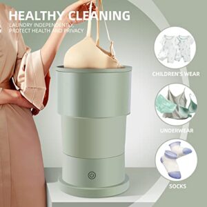 Portable Washing Machine with Effective Steri-lizing Function, Foldable Mini Small Washer for Baby Clothes, Underwear or Small Items, Suitable for Apartment, Laundry, Camping, RV, Travel (110V-240V)