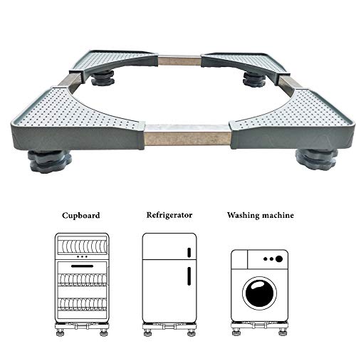 Washing Machine Base Refrigerator Stand Universal Mobile Base Multi-Functional Size Adjustable Base With 4 Strong Feet for Washer Dryer and Washing Machine Dolly (4 feet)