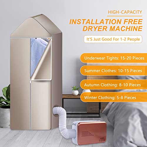Gralara MULTI-FUNCTION Clothes Dryer Portable Travel Mini 600W Dryer Machine,Portable Dryer Energy Saving for Apartments, Generation Electric Clothes Drying, Aureate