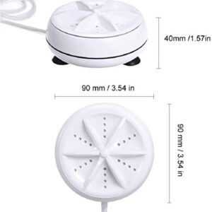 Upgraded Double Turbo Washing Machine Mini Ultrasonic Washing Machine Portable Turbo Rotating Washer USB Washing Device (A:6W CUSTOMED)