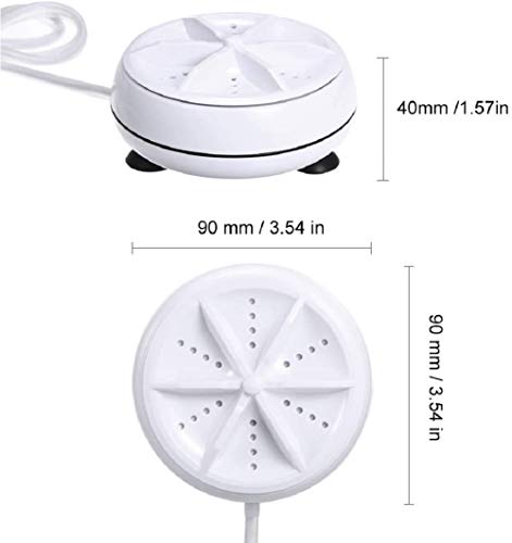 Upgraded Double Turbo Washing Machine Mini Ultrasonic Washing Machine Portable Turbo Rotating Washer USB Washing Device (A:6W CUSTOMED)