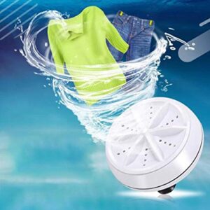 Upgraded Double Turbo Washing Machine Mini Ultrasonic Washing Machine Portable Turbo Rotating Washer USB Washing Device (A:6W CUSTOMED)